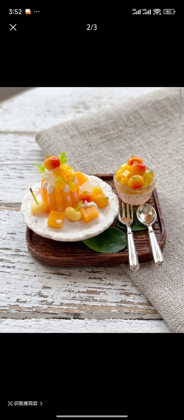 Handmade Miniature Dessert - Tropical Mango Bliss Jelly Cup (Non-Edible)