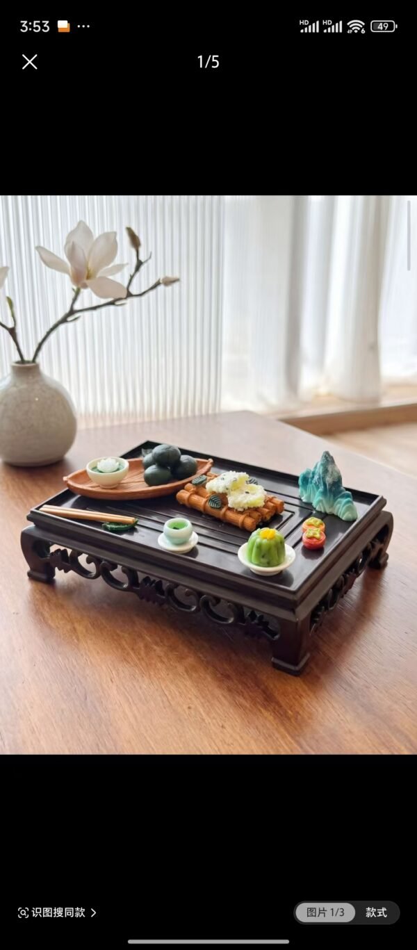 Handmade Miniature Dessert - Oriental Zen Tea Ceremony & Courtyard Pastry Set (Non-Edible)