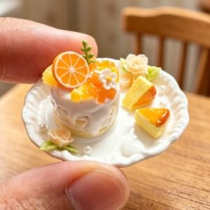 Handmade Miniature Dessert —Sun-Kissed Citrus Pancake Platter (Non-Edible)