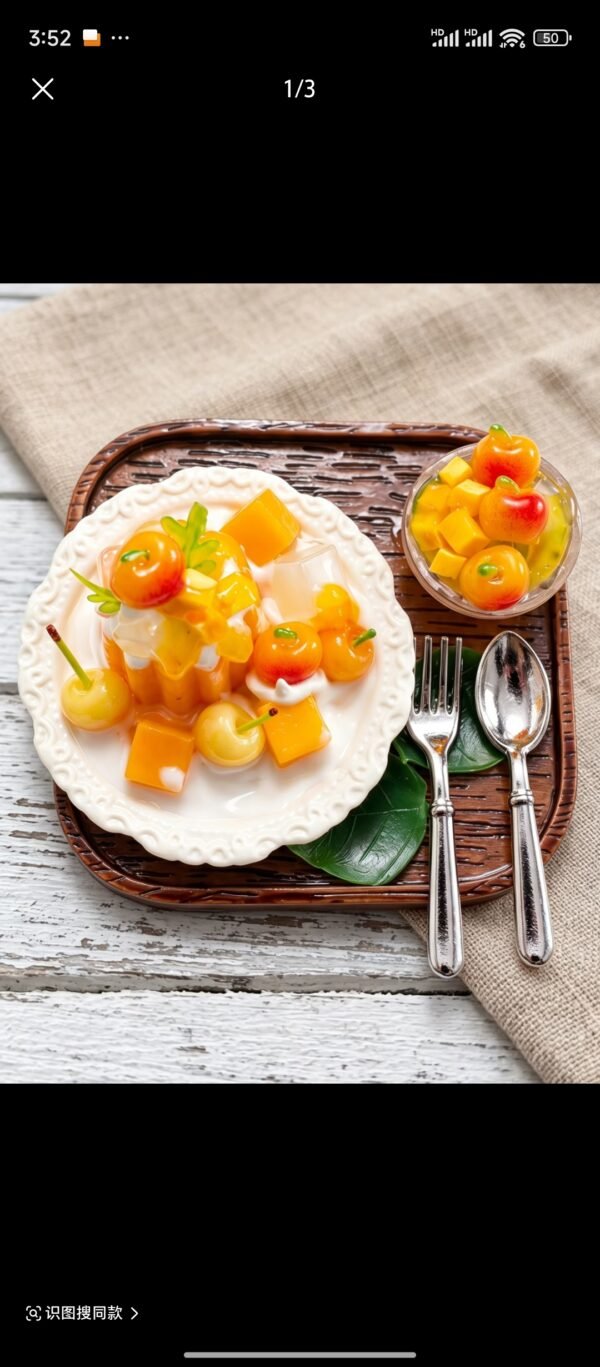 Handmade Miniature Dessert - Tropical Mango Bliss Jelly Cup (Non-Edible)