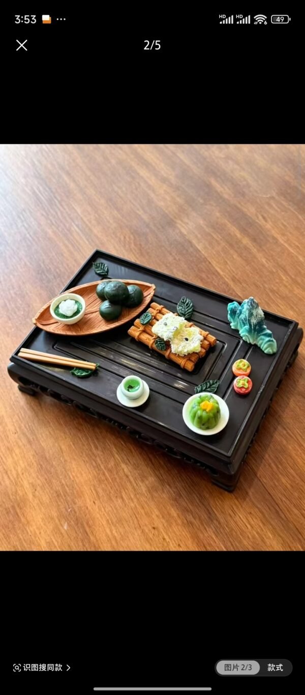 Handmade Miniature Dessert - Oriental Zen Tea Ceremony & Courtyard Pastry Set (Non-Edible)